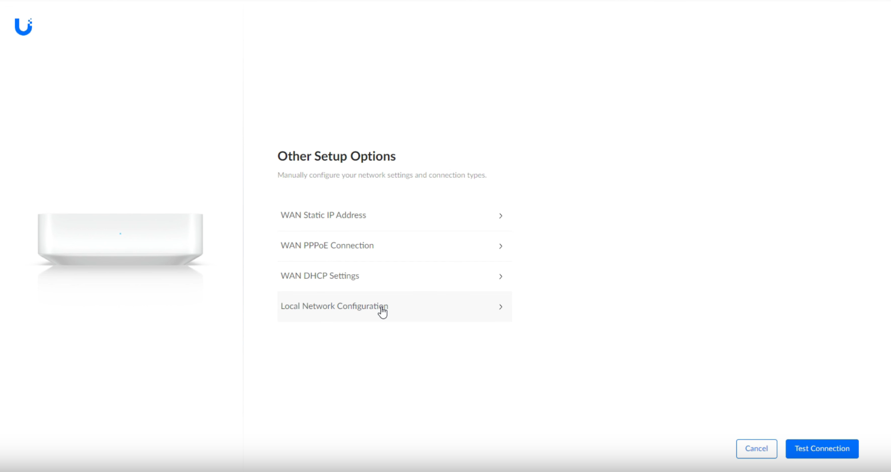 UXG Lite - set up local network