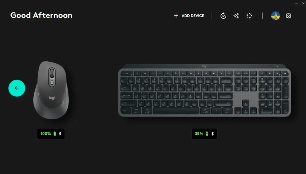 Logi Options+ mouse and keyboard connection