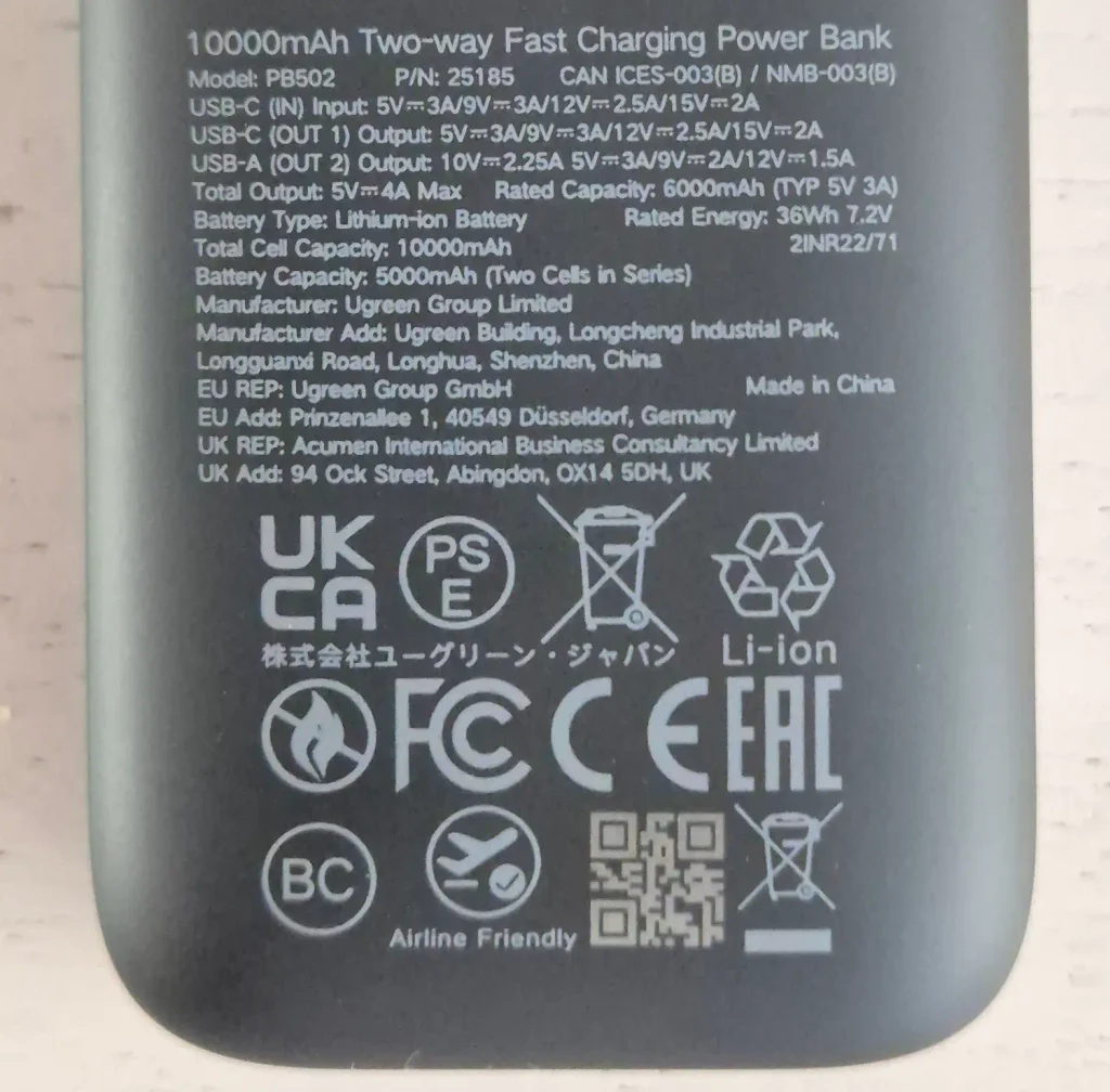 Характеристики Ugreen 10000 mAh тестером на 29 Вт